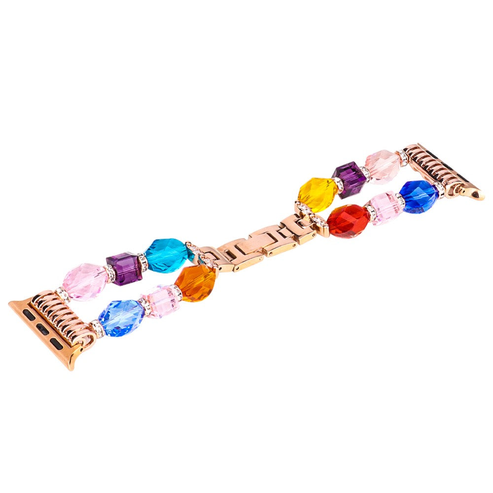 Vildt cool Apple Watch Series 7 45mm Metal og Rhinsten Rem - Flerfarvet#serie_1