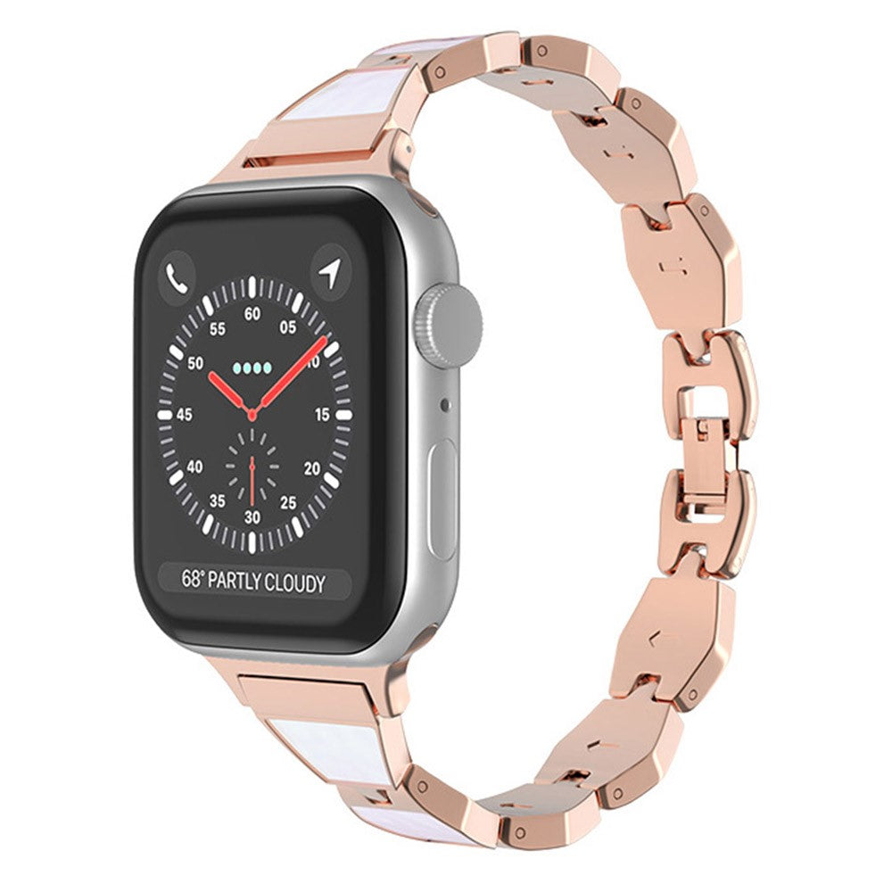 Rigtigt pænt Universal Apple Metal og  Rhinsten Urrem - Hvid#serie_1