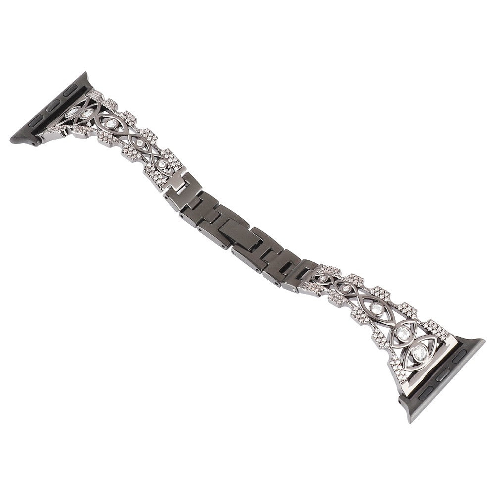 Skøn Metal Og Rhinsten Universal Rem passer til Apple Smartwatch - Sort#serie_1