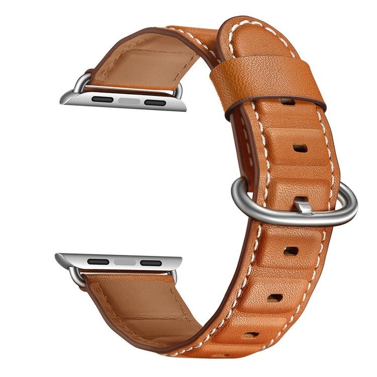 Apple Watch Series 5 40mm / Apple Watch 40mm Ægte læder Rem - Brun#serie_3