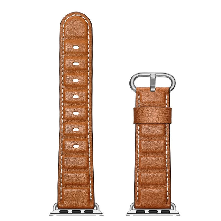 Apple Watch Series 5 40mm / Apple Watch 40mm Ægte læder Rem - Brun#serie_3