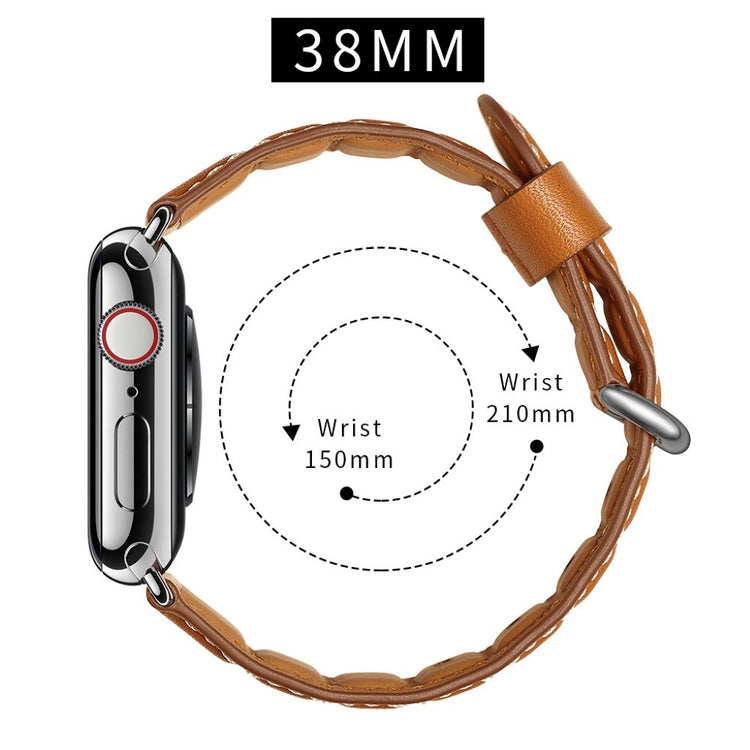 Apple Watch Series 5 40mm / Apple Watch 40mm Ægte læder Rem - Brun#serie_3