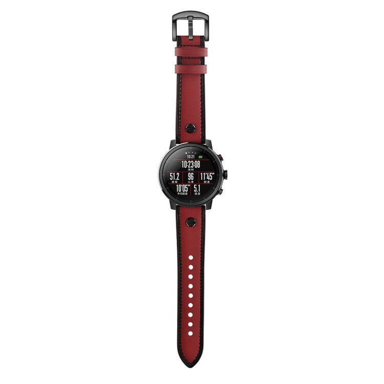 Samsung Gear S3 / Samsung Galaxy Watch (46mm) Ægte læder Rem - Rød#serie_2