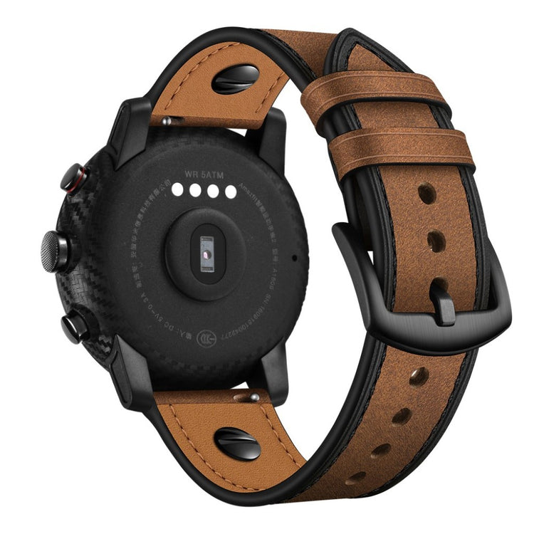 Samsung Gear S3 / Samsung Galaxy Watch (46mm) Ægte læder Rem - Brun#serie_3