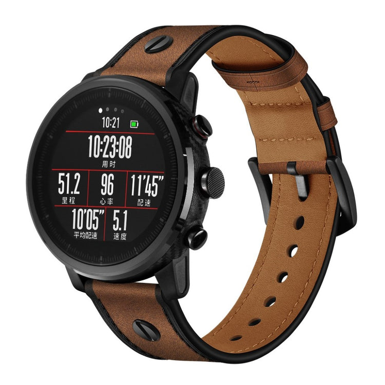 Samsung Gear S3 / Samsung Galaxy Watch (46mm) Ægte læder Rem - Brun#serie_3