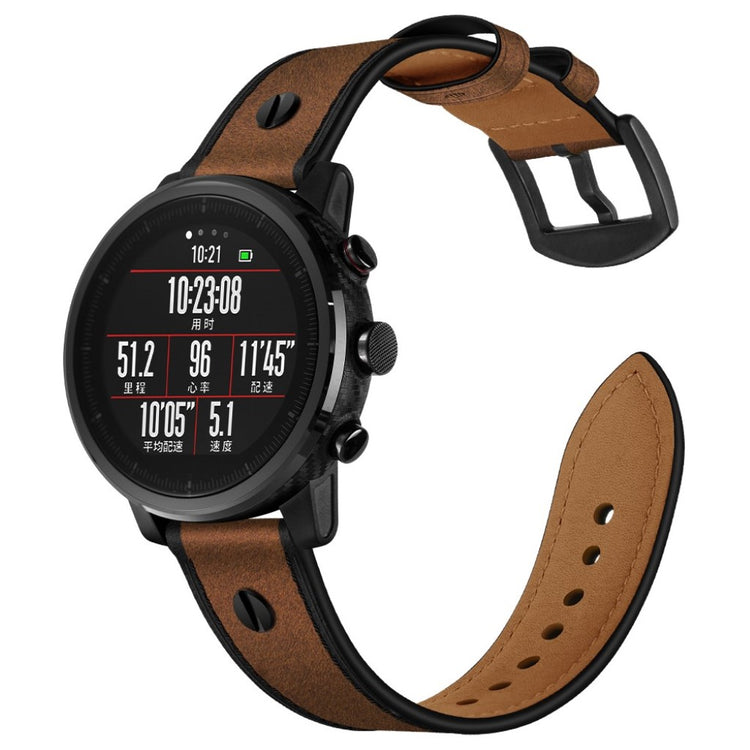Samsung Gear S3 / Samsung Galaxy Watch (46mm) Ægte læder Rem - Brun#serie_3