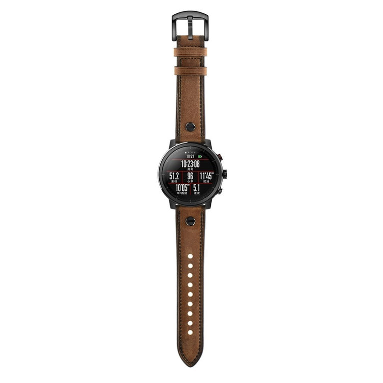 Samsung Gear S3 / Samsung Galaxy Watch (46mm) Ægte læder Rem - Brun#serie_3