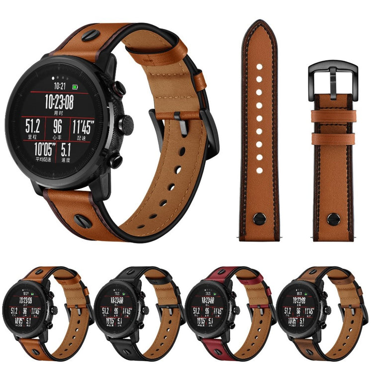 Samsung Gear S3 / Samsung Galaxy Watch (46mm) Ægte læder Rem - Brun#serie_3