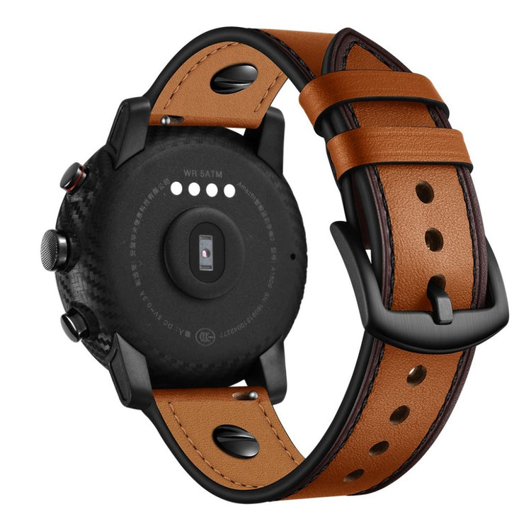 Samsung Gear S3 / Samsung Galaxy Watch (46mm) Ægte læder Rem - Brun#serie_4