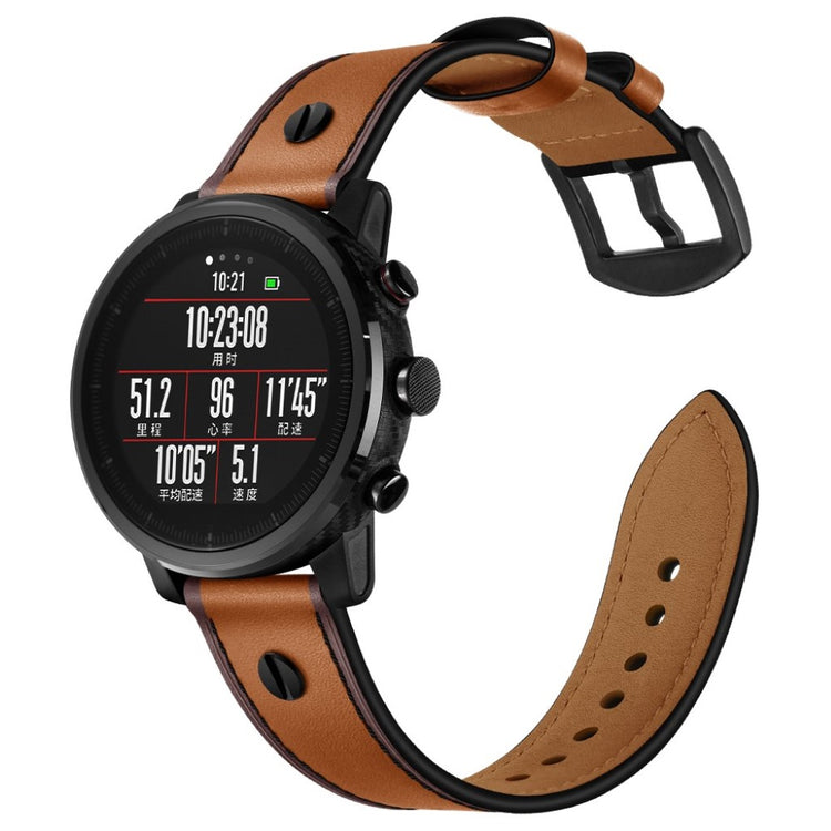 Samsung Gear S3 / Samsung Galaxy Watch (46mm) Ægte læder Rem - Brun#serie_4