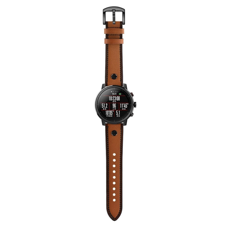 Samsung Gear S3 / Samsung Galaxy Watch (46mm) Ægte læder Rem - Brun#serie_4