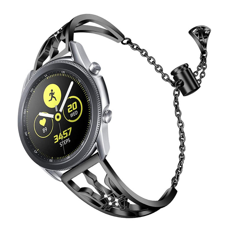 Samsung Galaxy Watch 3 (45mm) / Samsung Galaxy Watch (46mm) Metal og Rhinsten Rem - Sort#serie_4