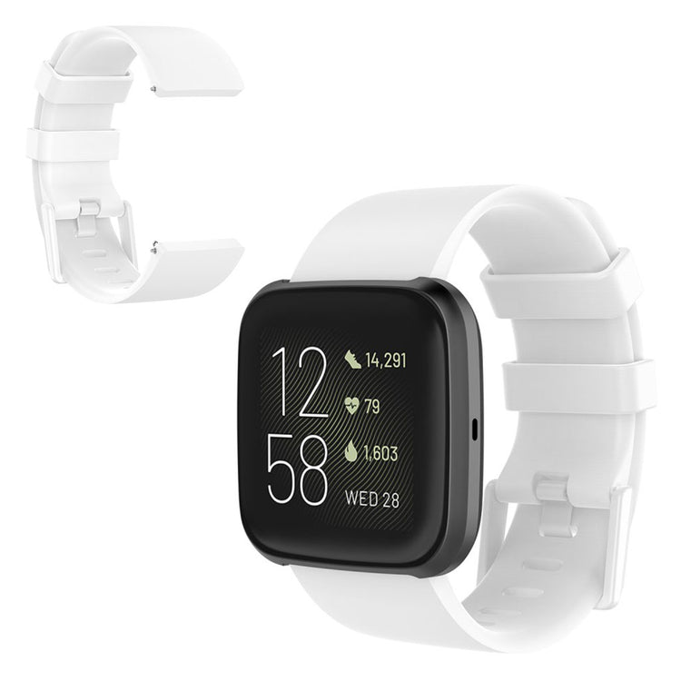 Stilfuld Fitbit Versa 2 / Fitbit Versa Lite Silikone Rem - Størrelse: L - Hvid#serie_2