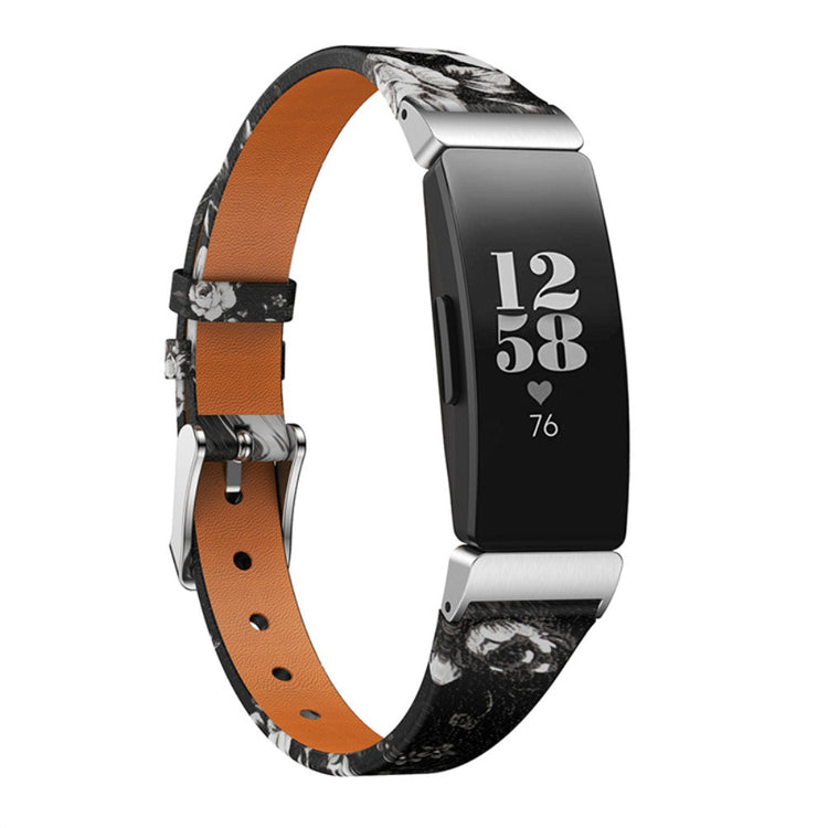 Vildt rart Fitbit Ace 2 / Fitbit Inspire Ægte læder Rem - Sort#serie_2