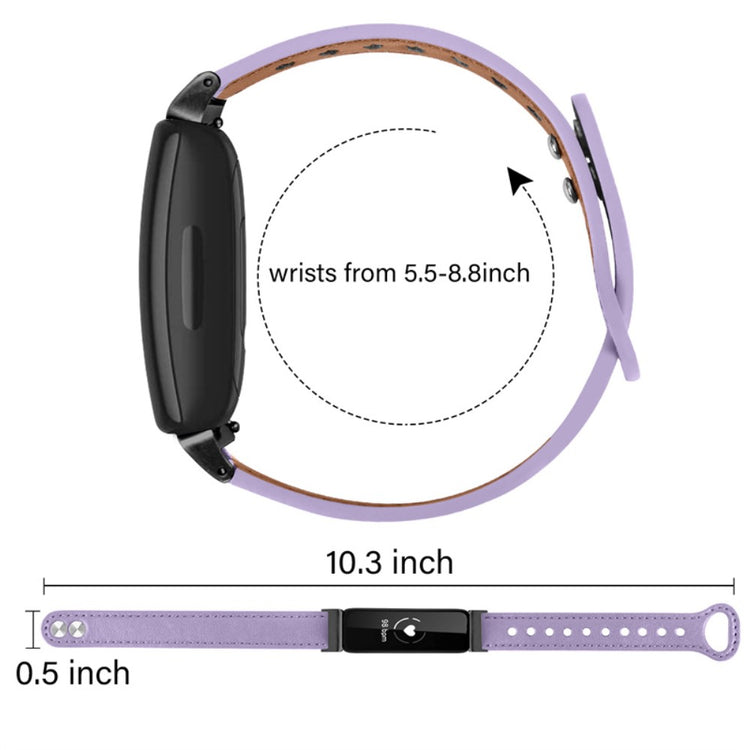 Fantastisk Fitbit Inspire 2 / Fitbit Ace 2 Ægte læder Urrem - Lilla#serie_6