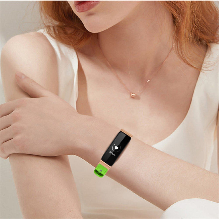 Super skøn Fitbit Inspire 2 / Fitbit Ace 2 Ægte læder Urrem - Grøn#serie_9