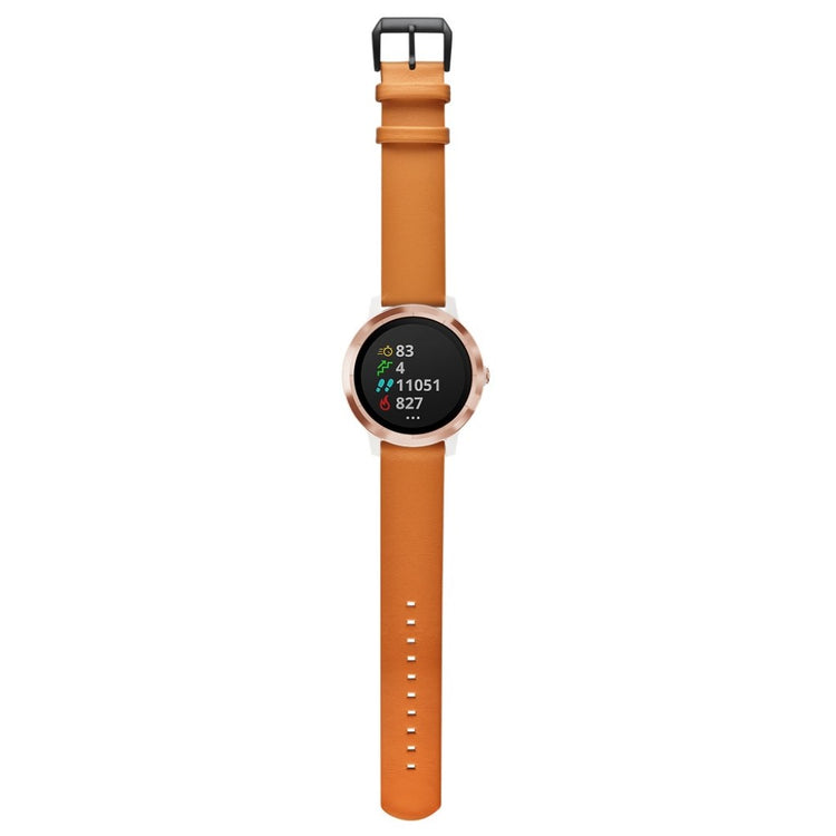 Fed Garmin Vivoactive 3 / Garmin Vivomove HR Ægte læder Rem - Gul#serie_055