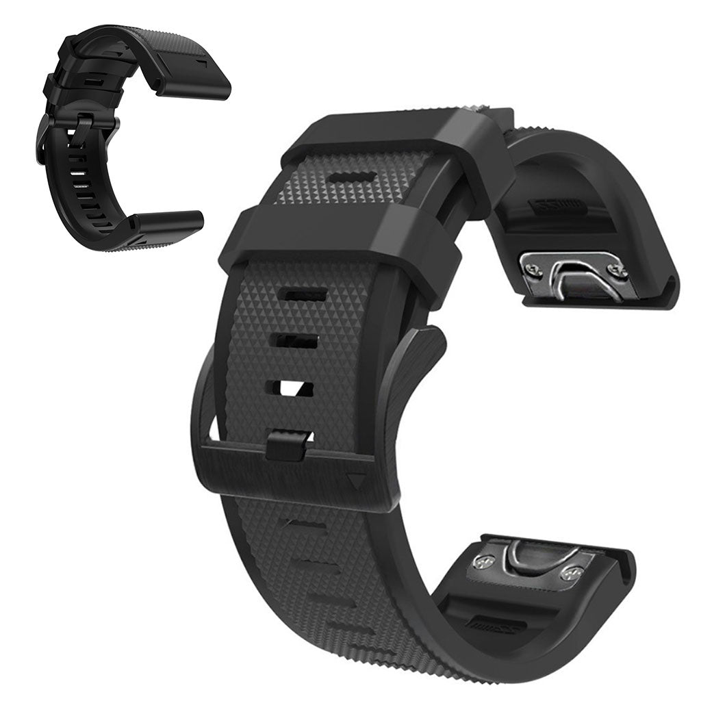 Super fint Universal Garmin Silikone Rem - Sort#serie_1