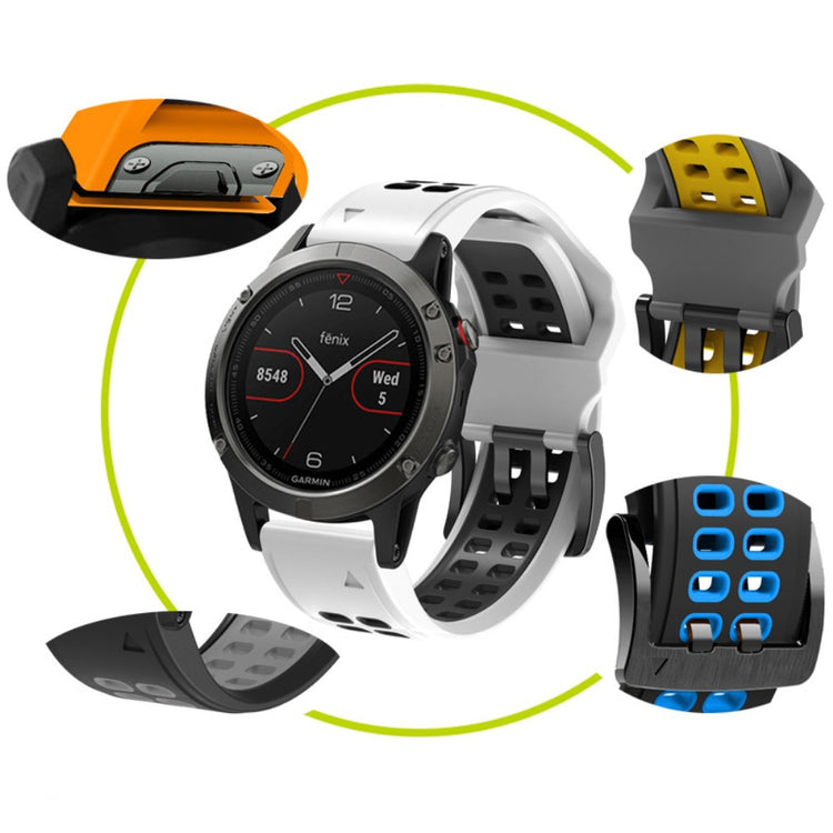 Vildt pænt Universal Garmin Silikone Rem - Gul#serie_10