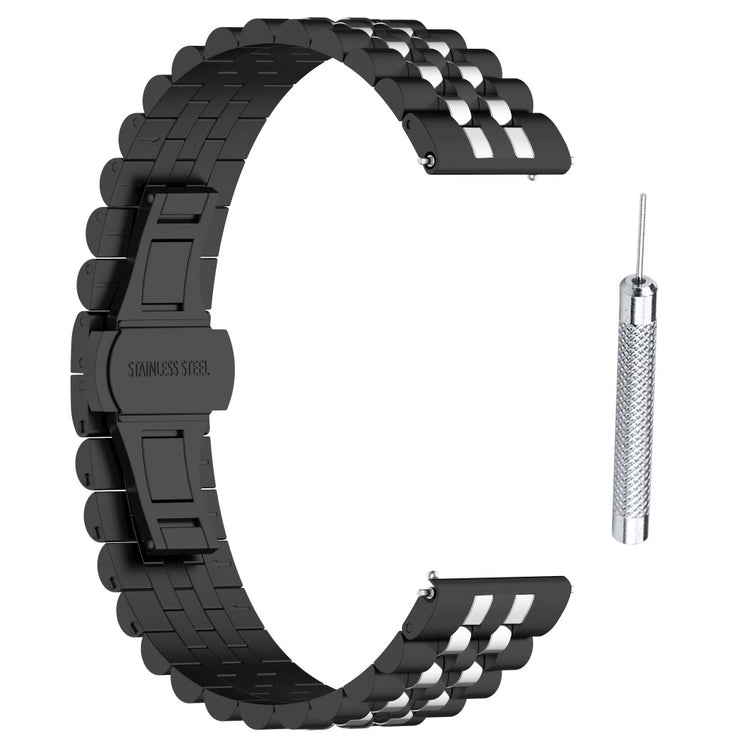 Solid Metal Universal Rem passer til Garmin Smartwatch - Sort#serie_2