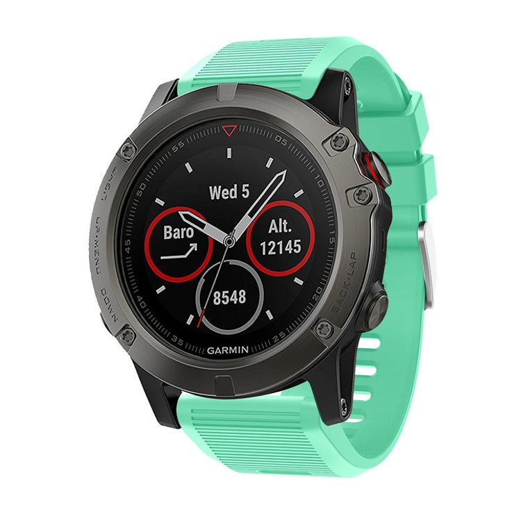 Tidsløst Garmin Fenix 5X Plus Silikone Rem - Grøn#serie_3