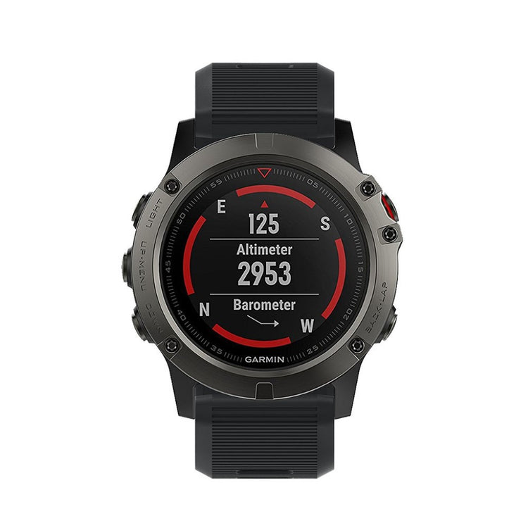 Tidsløst Garmin Fenix 5X Plus Silikone Rem - Rød#serie_5