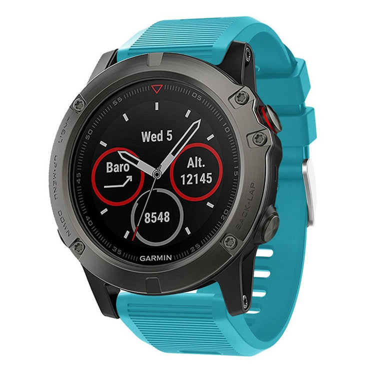 Tidsløst Garmin Fenix 5X Plus Silikone Rem - Grøn#serie_8