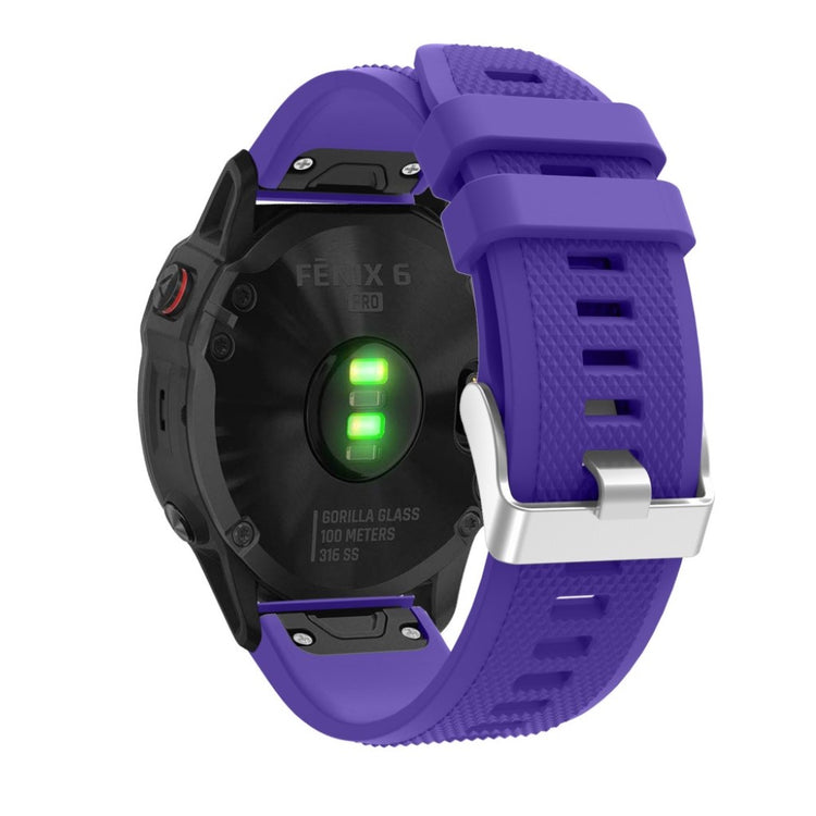 Vildt pænt Garmin Fenix 6 Silikone Rem - Lilla#serie_3