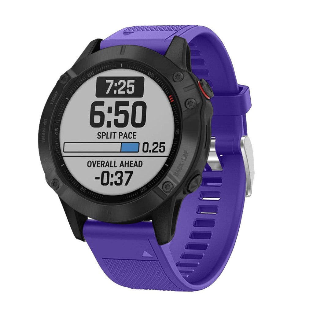 Vildt pænt Garmin Fenix 6 Silikone Rem - Lilla#serie_3