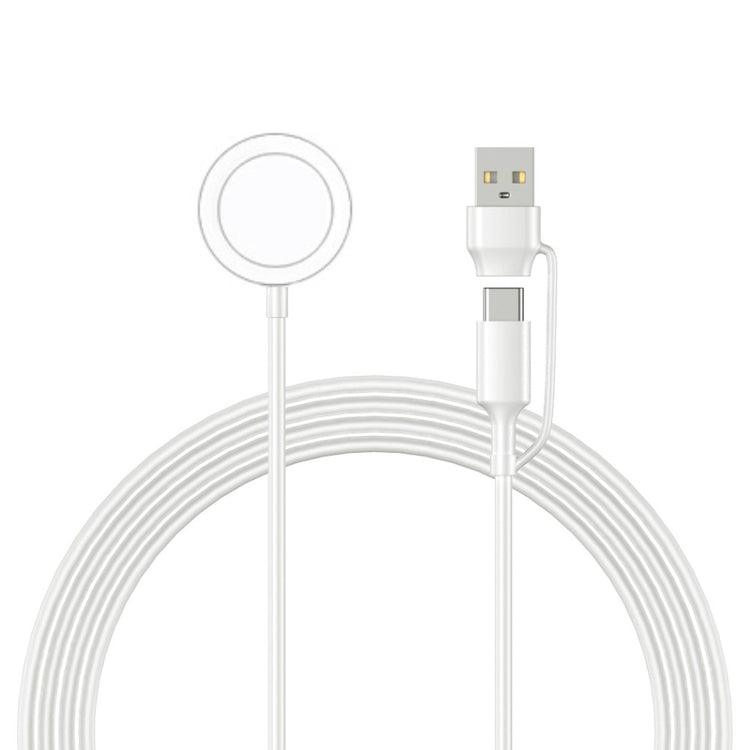 Apple Watch 1m USB-A / Type-C Port Charging Cable Wireless Round Charging Dock - White#serie_2