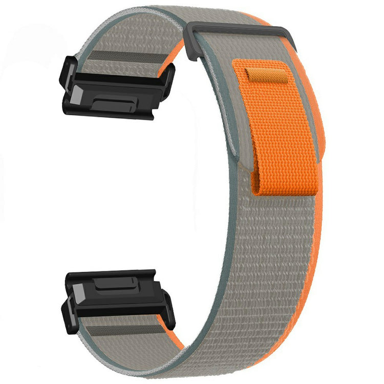 Watch Band for Garmin Fenix 7 / 6 / 5 Replacement Nylon Adjustable Loop Fastener Strap - Grey+Orange#serie_2