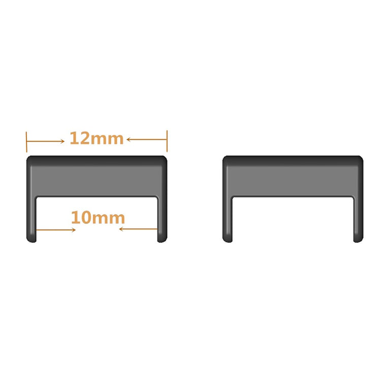 1 Pair Watch Band Adapter Set 12mm to 10mm Alloy Band Connector Adapter Replacement - Black - Sort#serie_1