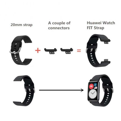 Huawei Watch Fit / Watch Fit Special Edition Watch Band Adapter 20mm Zinc Metal Watch Connector with Screwdriver and Plugs - Black#serie_1