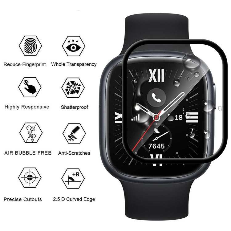 Honor Watch 4 Silicone 3D Curved Screen Protector - Black#serie_8