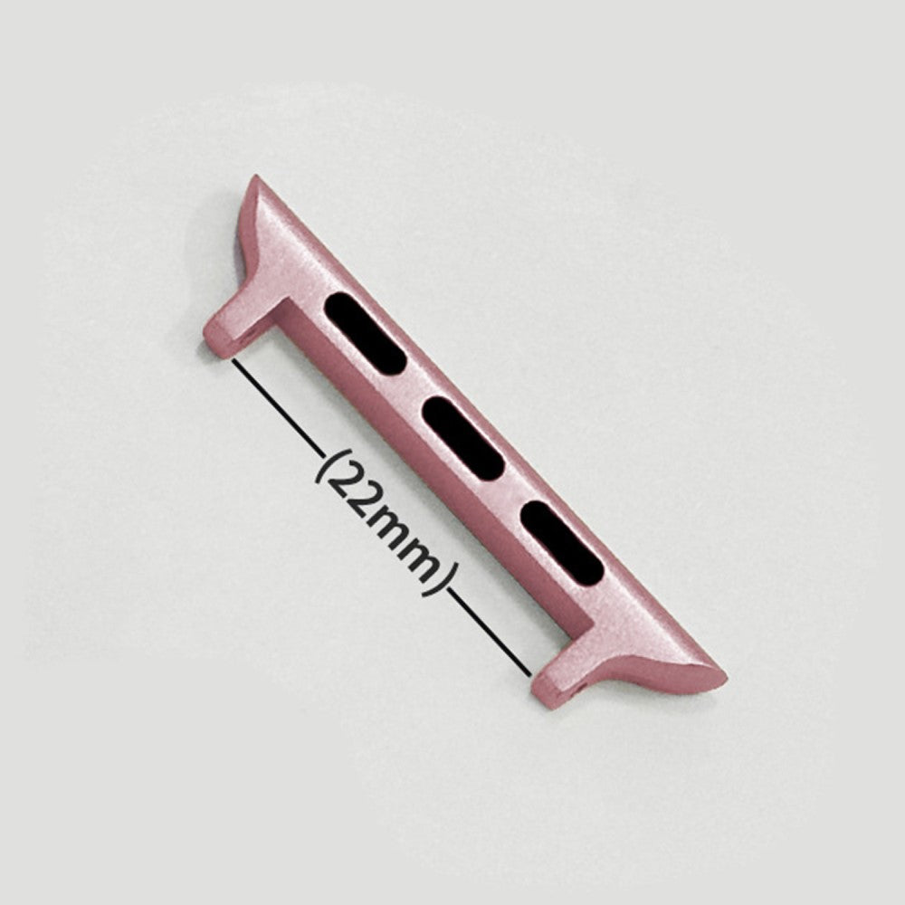 1 Pair Stainless Steel Adapter Apple Watch Series 41mm - 40mm - 38mm , 22mm Watch Strap Connector - Rose Pink#serie_5