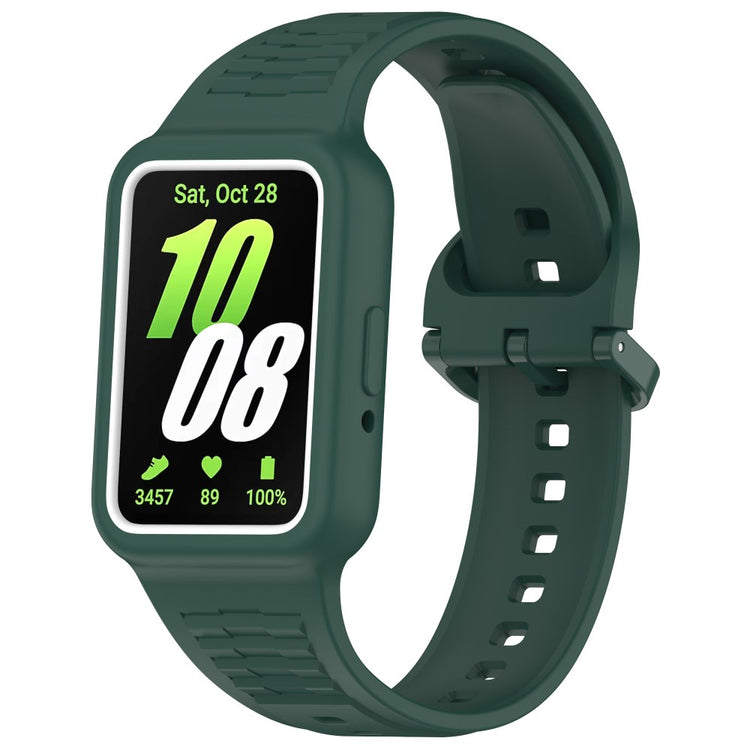 Samsung Galaxy Fit3 (SM-R390) Watch Strap Integrate Silicone Watch band with Case - Midnight Green#serie_2