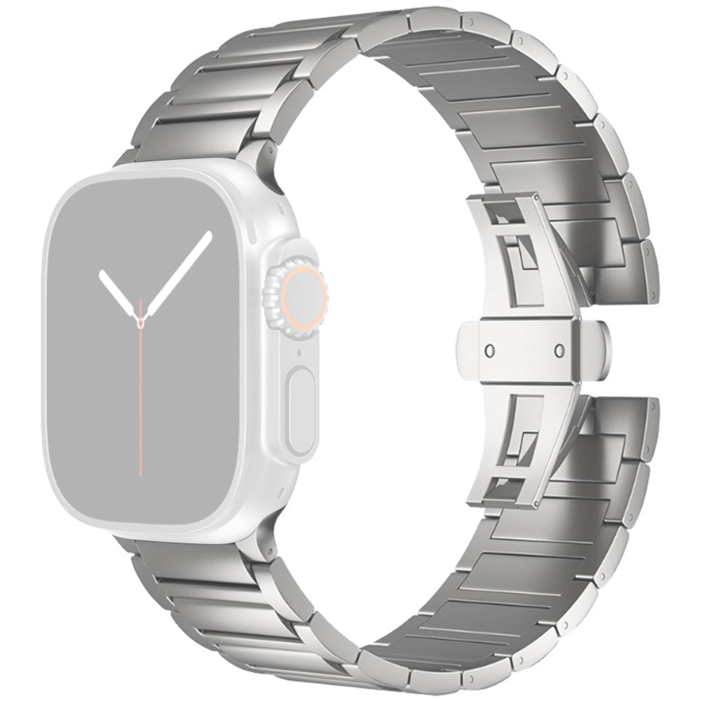 Apple Watch Series 49mm - 45mm - 44mm - 42mm Metal Butterfly Buckle Watch Band - Silver#serie_4