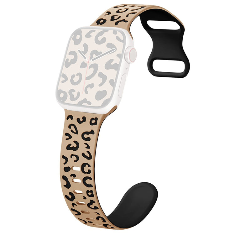 Apple Watch Series 41mm - 40mm - 38mm Leopard Silicone Strap - Milk Tea+Black#serie_6