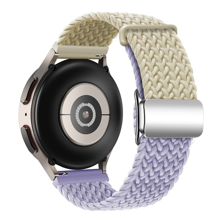 Universal 22mm Woven Watch Strap Silver Magnetic Buckle Replacement Wrist Band - Starlight+Light Purple#serie_20