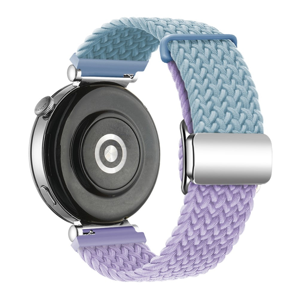 Huawei Watch GT 4 41mm Universal 18mm Watch Strap Woven Wrist Band with Silver Magnetic Buckle - Blue+Purple#serie_1