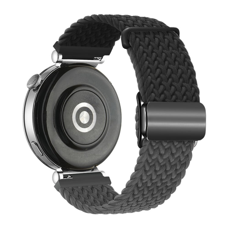 18mm Universal Smartwatch Strap Magnetic Buckle Design Woven Band - Black+Dark Grey / Black Buckle#serie_3