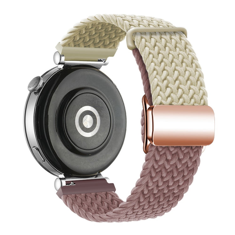 18mm Universal Smartwatch Strap Magnetic Buckle Design Woven Band - Starlight+Smoky Purple / Rose Gold Buckle#serie_9