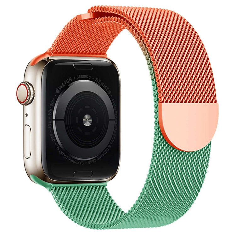 Apple Watch Series 49mm - 45mm - 44mm - 42mm Gradient Milanese Strap - Orange+Green#serie_1