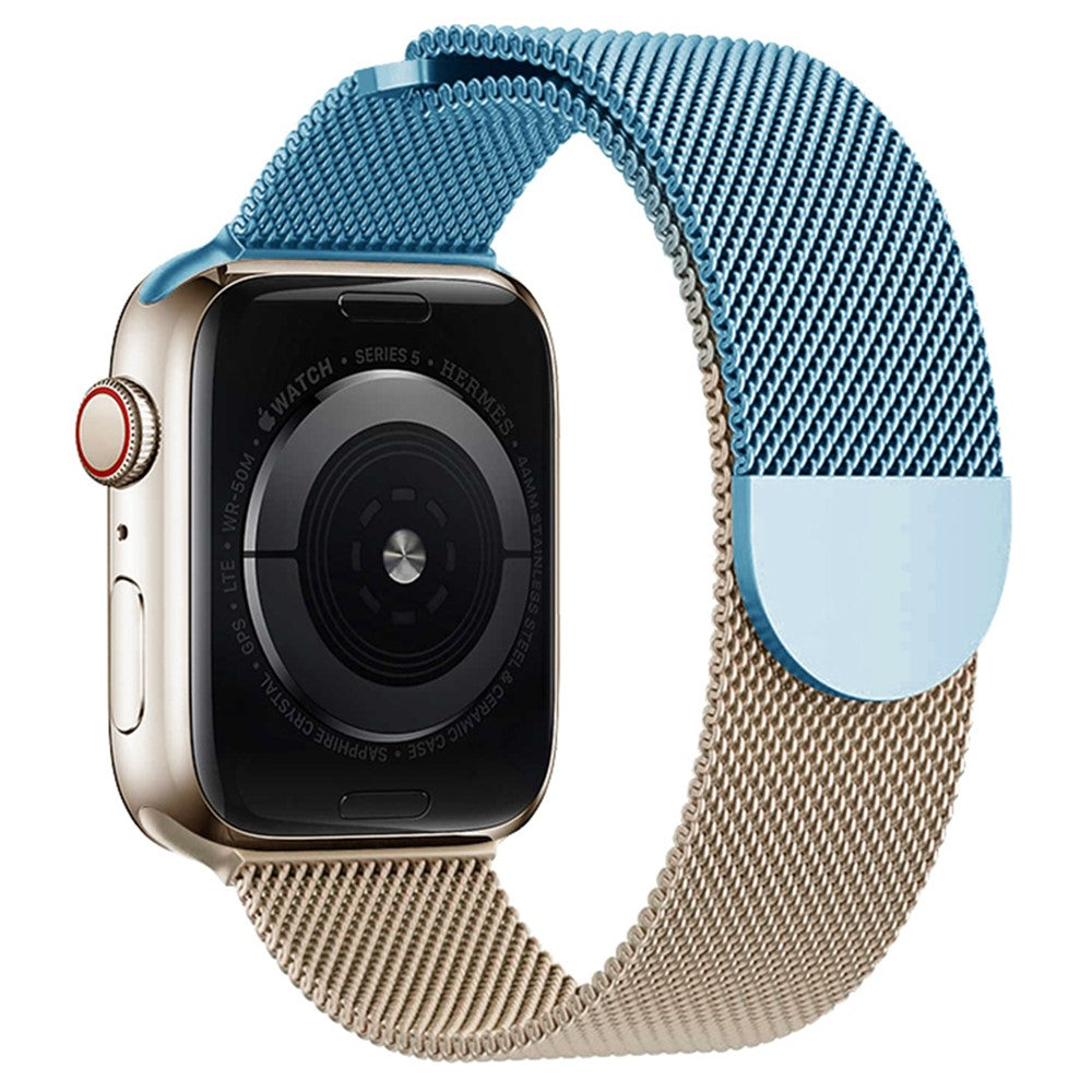 Apple Watch Series 49mm - 45mm - 44mm - 42mm Gradient Milanese Strap - Blue+Rose Gold#serie_3