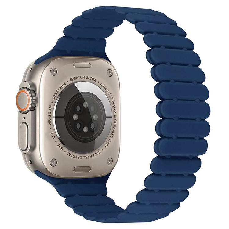 Apple Watch Series 7 8 9 41mm / 6 5 4 SE (2023) SE (2022) SE 40mm / 3 2 1 38mm Bamboo Joint Silicone Strap - Midnight Blue#serie_7