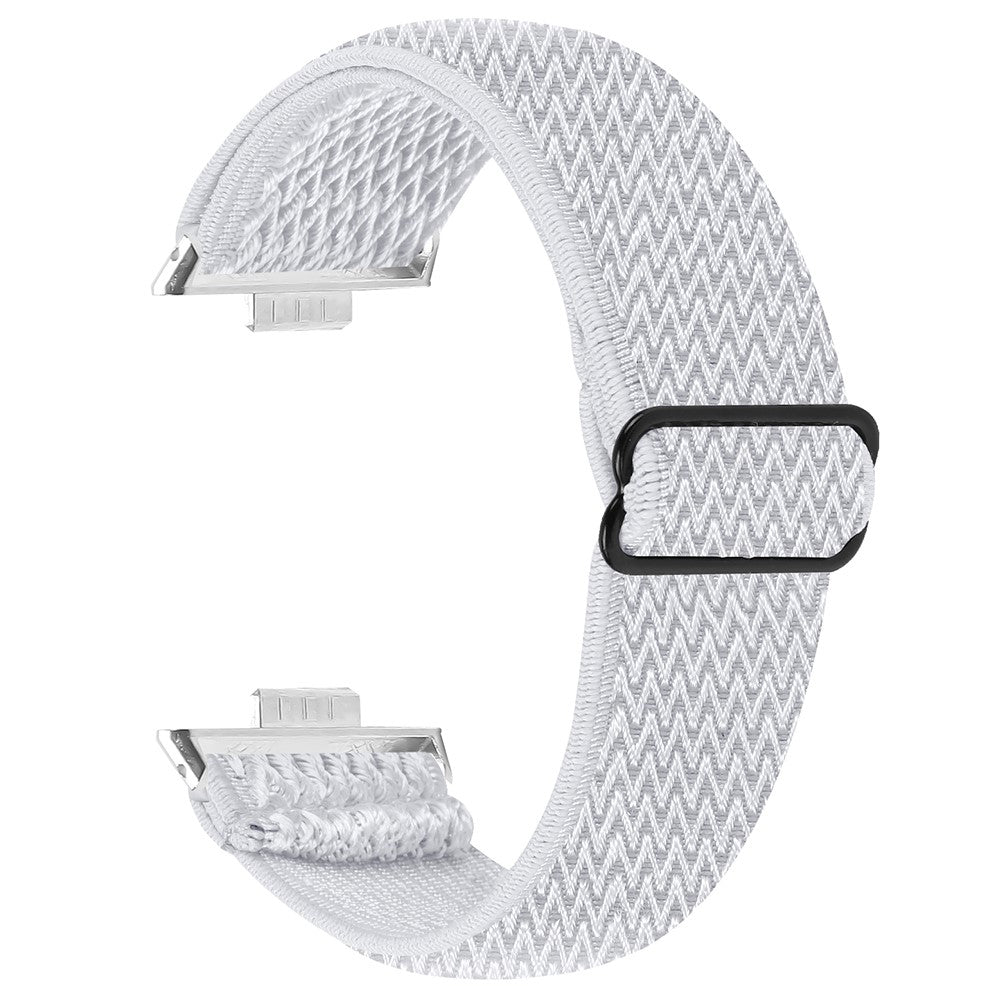 Huawei Watch Fit 3 Adjustable Nylon Watch Band Wave Design Elastic Wrist Strao - White#serie_2