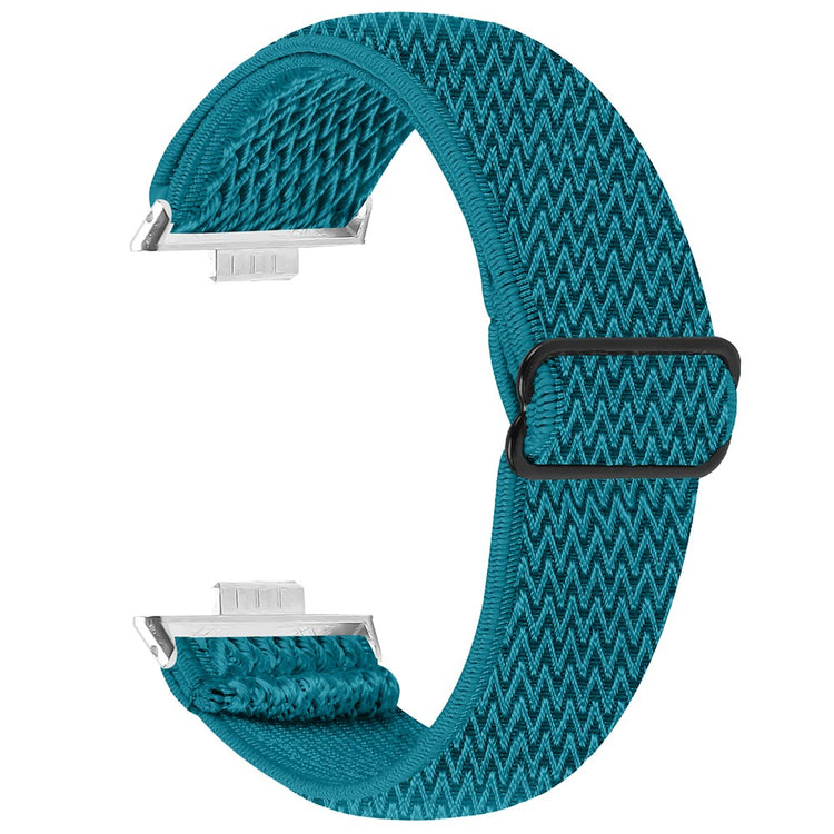 Huawei Watch Fit 3 Adjustable Nylon Watch Band Wave Design Elastic Wrist Strao - Cyan#serie_8