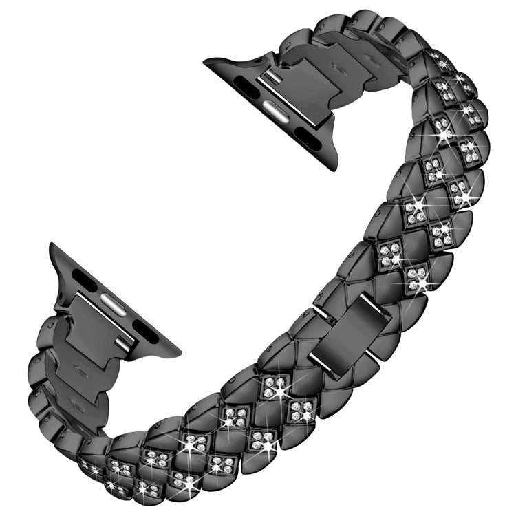 Apple Watch Series 41mm - 40mm - 38mm Replacement Strap Rhinestone Decor Zinc Alloy Watch Band - Black#serie_1