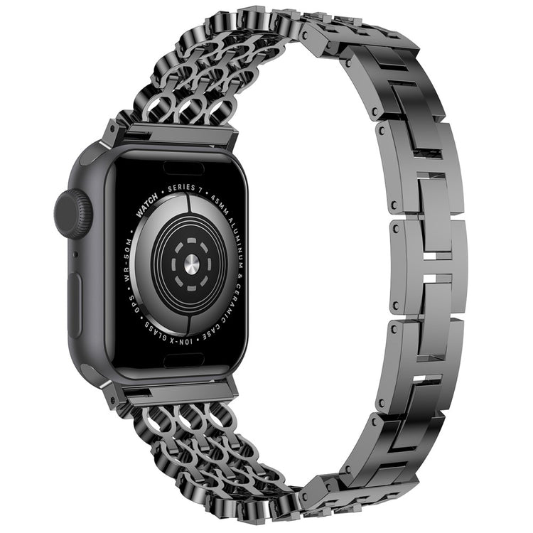 Apple Watch Series 49mm - 45mm - 44mm - 42mm Stylish Zinc Alloy Watch Strap - Black#serie_1