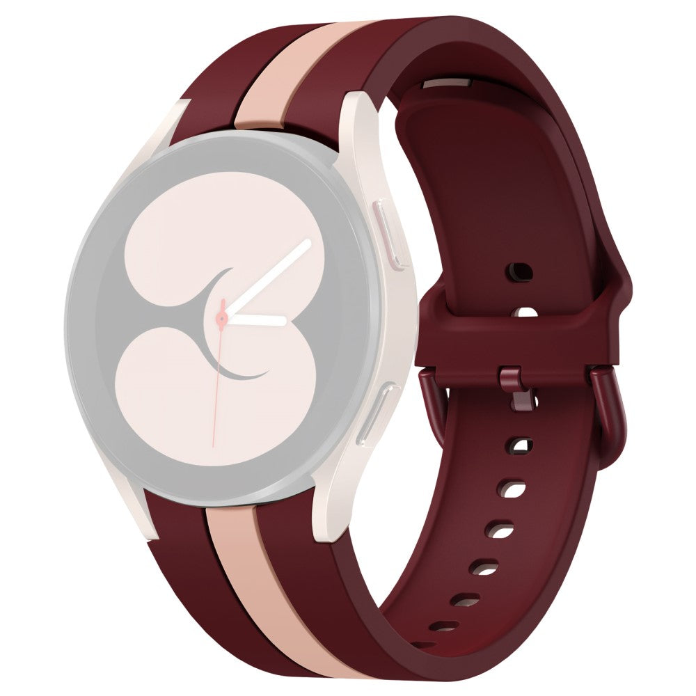 KALEBOL Samsung Galaxy Watch 20mm Watch Strap Dual Color Silicone Band - Wine Red+Pink#serie_7